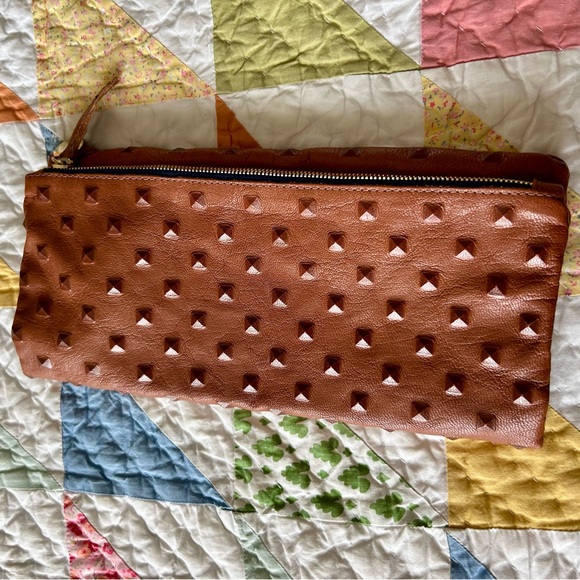 Clare V. Leather flat fold over clutch with rivets - Picture 9 of 11